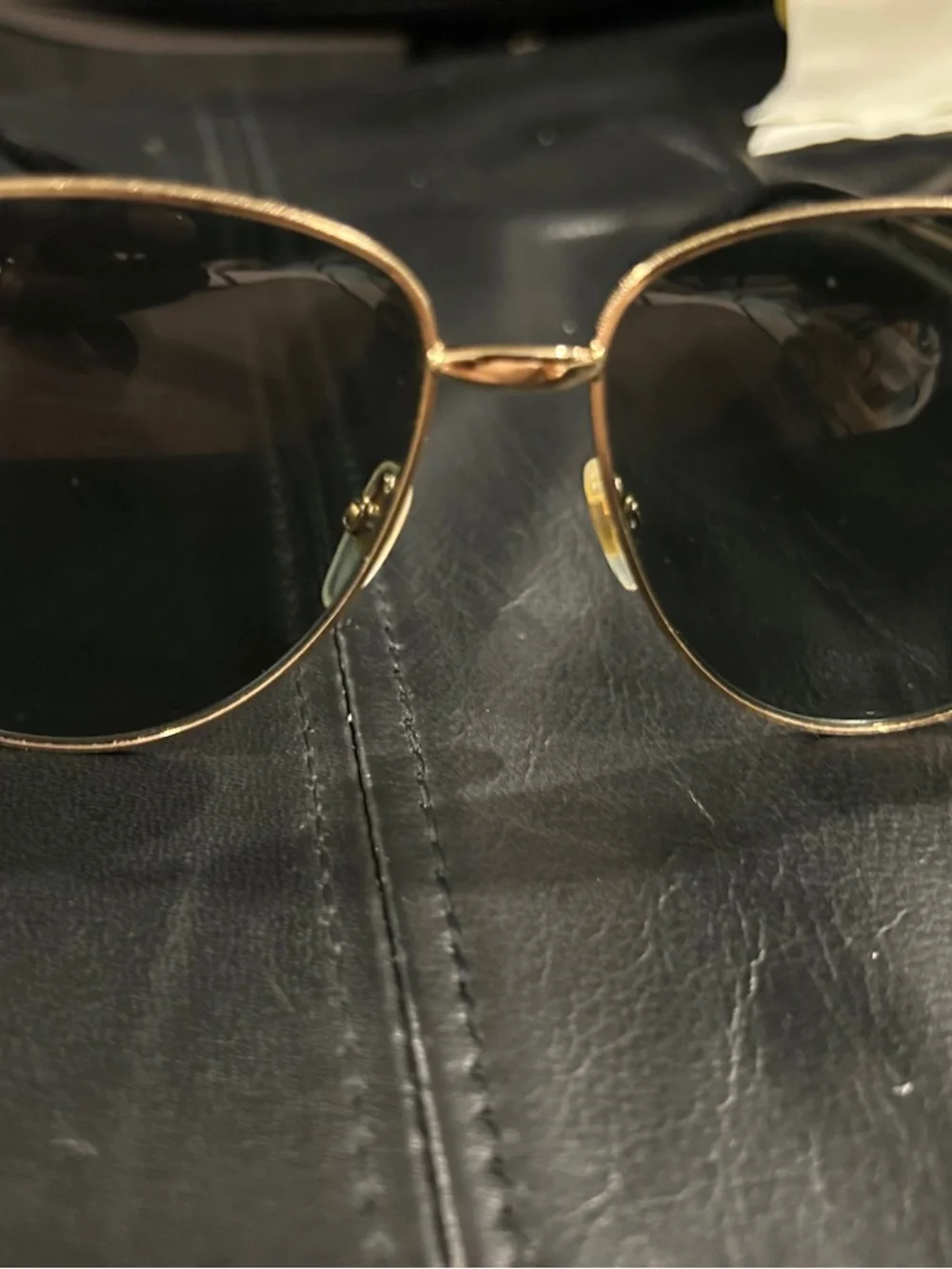 Gucci Gold Metal Aviator Sunglasses with Brown Lenses GG0138S - Picture 10 of 12